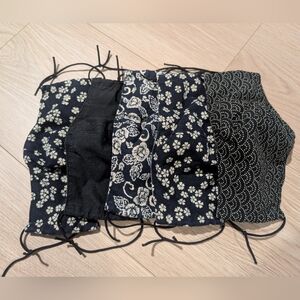 Set of 5 Cotton Face Masks With Floral Pattern
